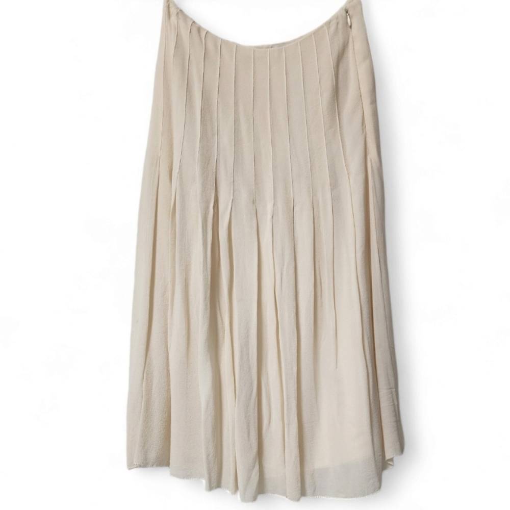 Aritzia Babaton Silk A-line pleated midi skirt